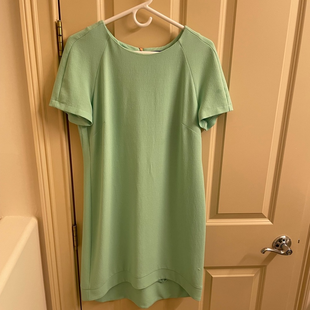 Topshop shift dress spearmint color rose gold zipper size 10 US